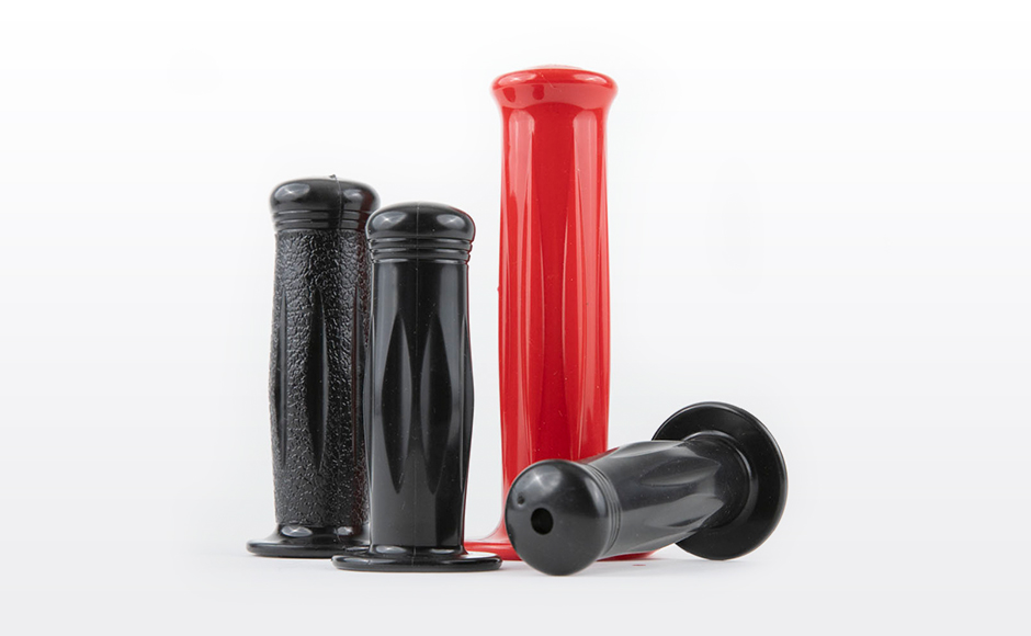 Contoured Ribbed Grips with Flanges, injection molded grip, injection molded grips, injection molded hand grips