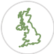 Icon showing outline of UK