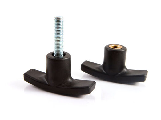 Example of insert molding of a T-knob handle